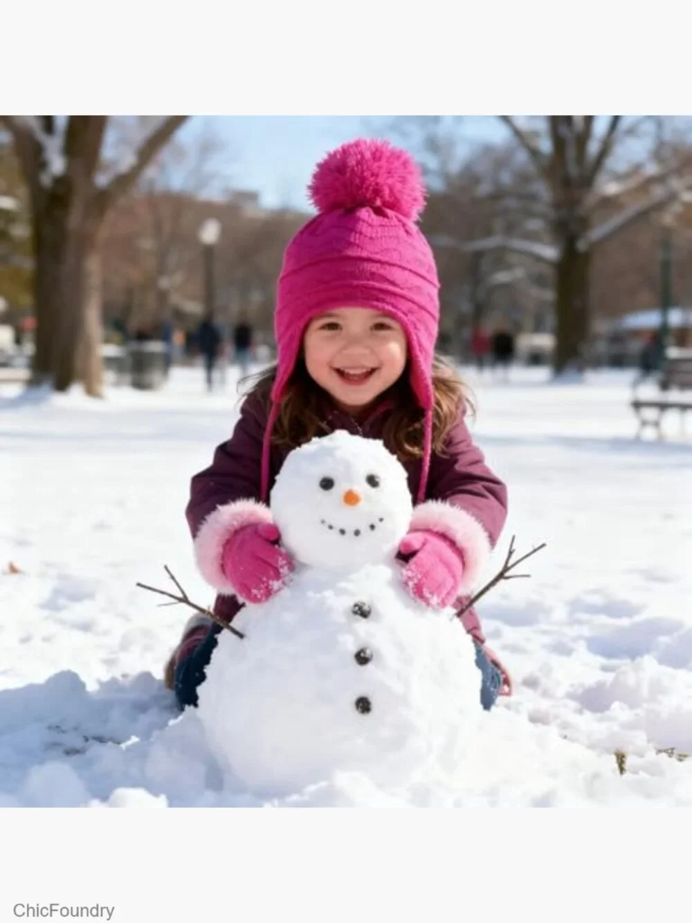 Kids Winter Beanie Hat Mittens Set Warm Fleece Knitted Hat Gloves Boys Girls